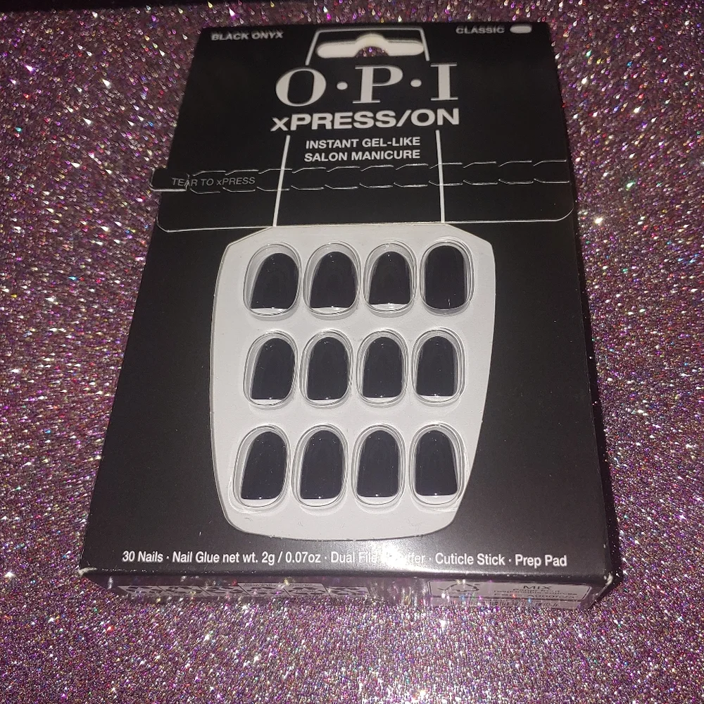 Black Onyx OPI xPRESS/ON Instant Gel-Like Manicure Nails